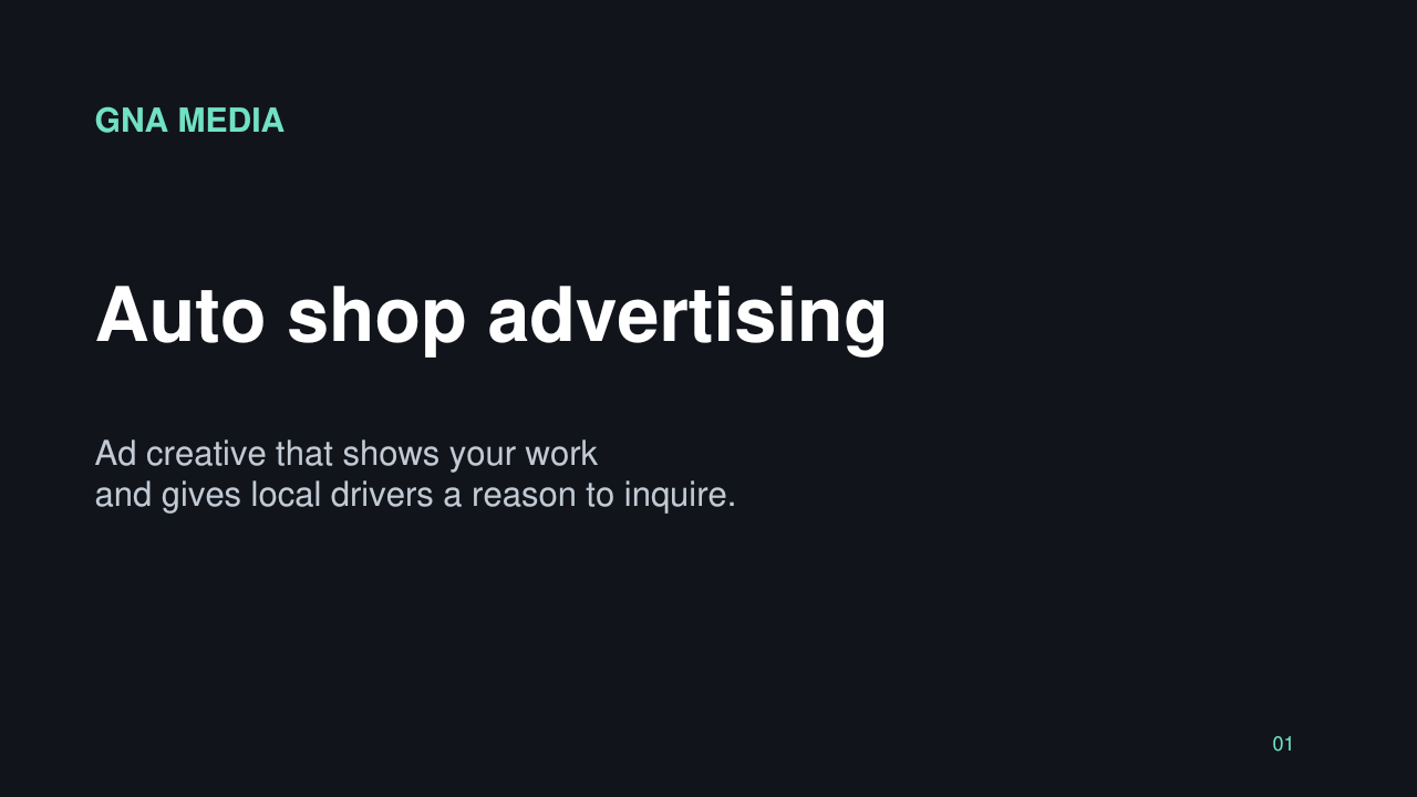 Auto shops pitch presentation cover